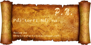 Péterfi Nóna névjegykártya